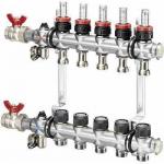 OVENTROP Группа коллекторная Oventrop "Multidis SF 8" со встроенными ротаметрами на 8 контуров