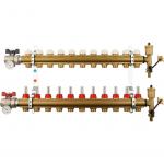 TIEMME 1х3/4 ЕК Коллектор в сборе с расходомерами на 11 выходов