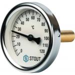 STOUT SIM-0001 Термометр биметаллический с погружной гильзой. Корпус Dn 63 мм, гильза 50 мм 1/2&quot;, 0...120°С